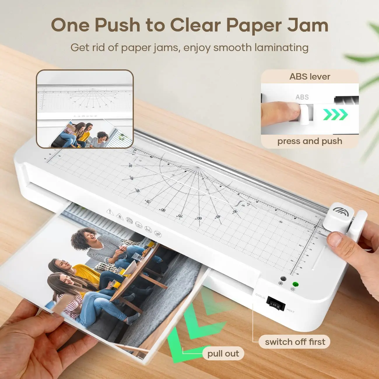 FN337 A3 Pouch film 320 Wide Format Office Laminator machine for Document Photo ID Card paper cutter