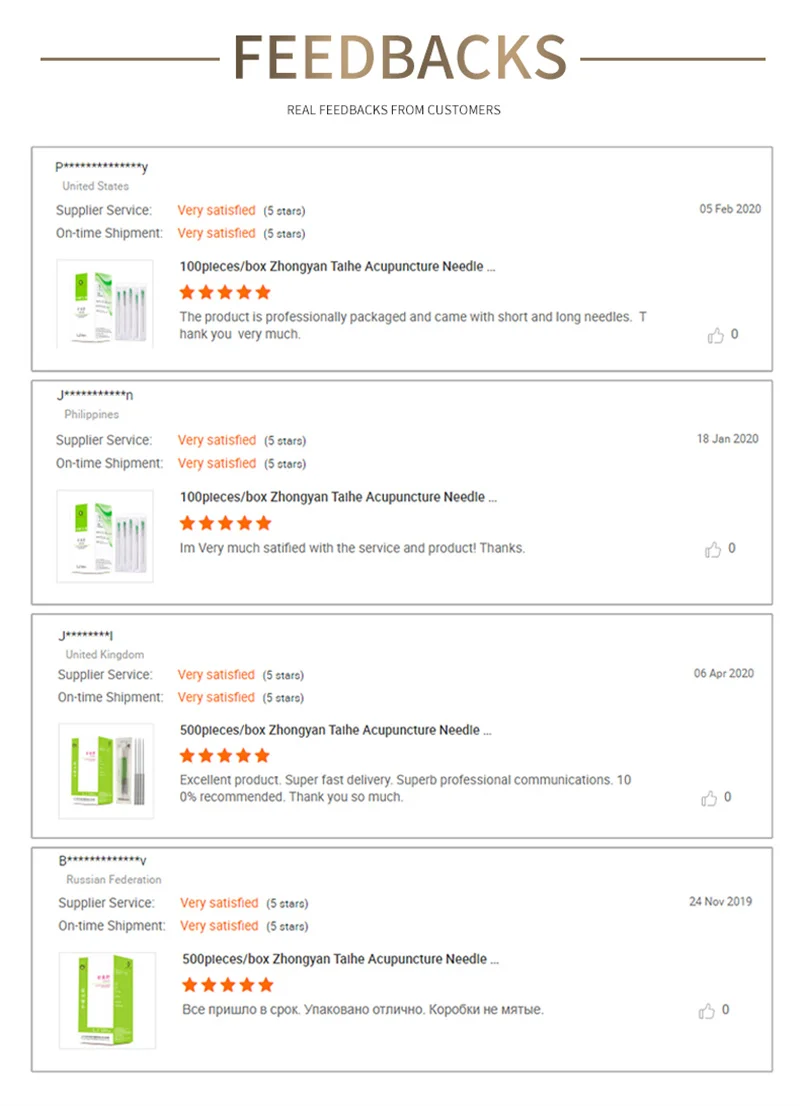 Zhongyan Taihe 100pcs Acupuncture Suppliers Intradermal Needles Disposable Sterile Dry Needling for Acupuncture