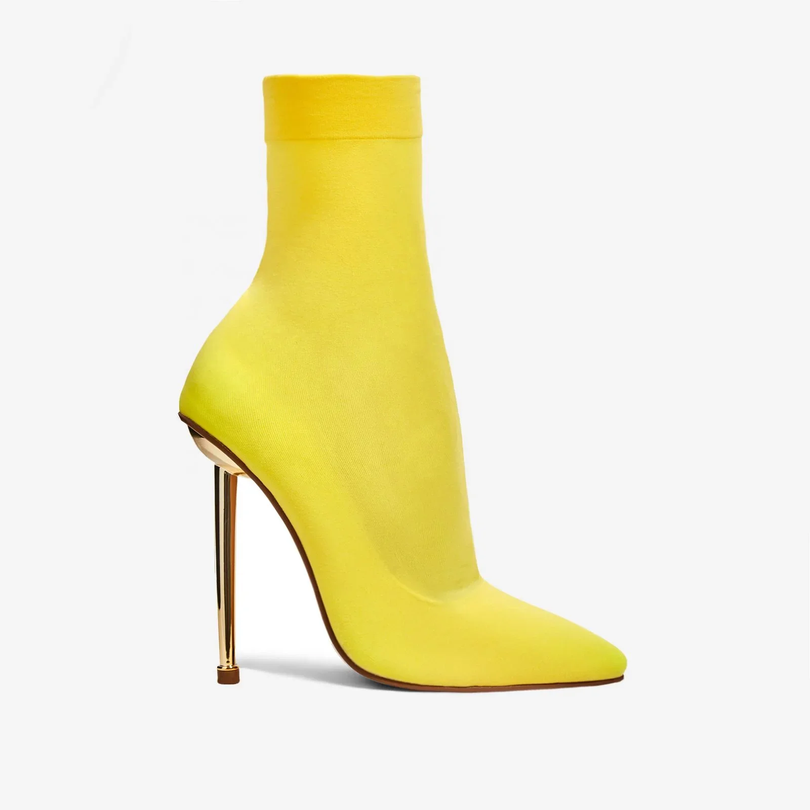 Knit mesh upper pointed toe sexy Lady high heel boot