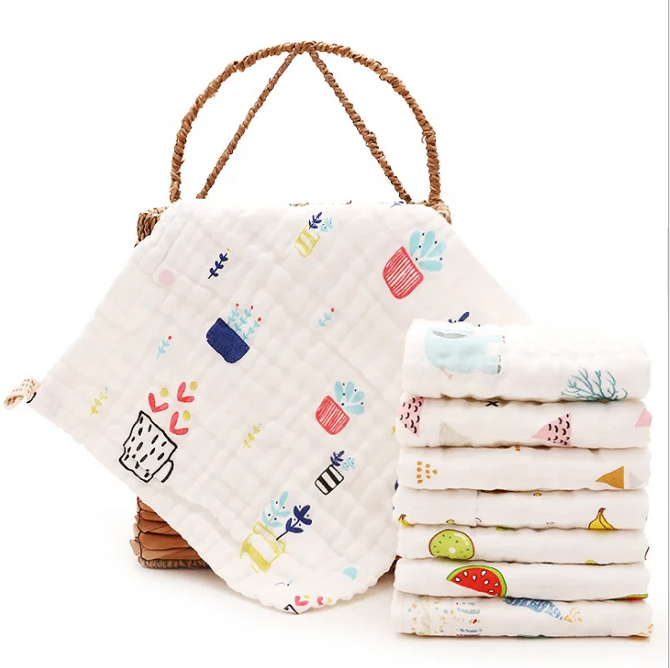 
High density six layer bubble wash gauze baby towel baby face towel baby saliva towel 