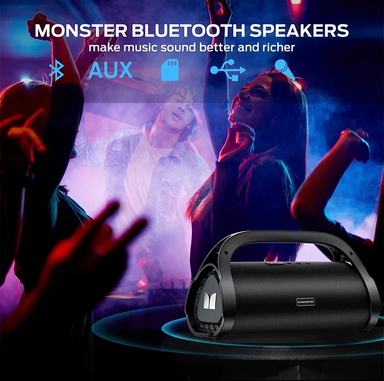 Оригинальная Водонепроницаемая беспроводная Bluetooth колонка Monster Adventure Max IPX7 с высокими басами портативная