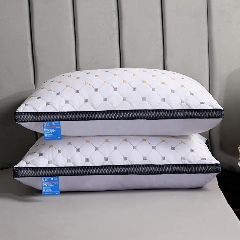 High quality soft pillow 1000g 48*74 Hilton Double Line hotel bed pillow