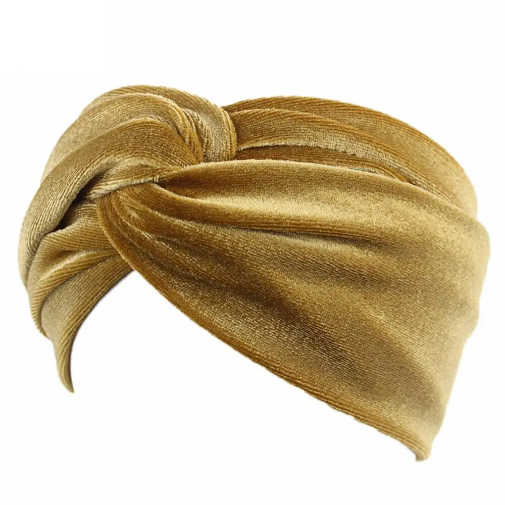 
Womens Velvet Twist Knot Headband Stretchy Elastic Head Wrap Turban Hair band 