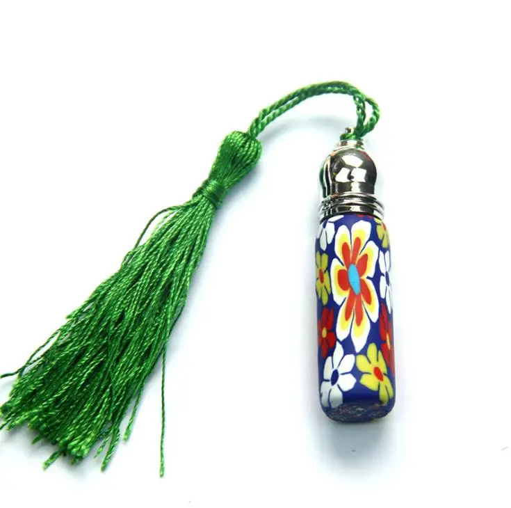 Colorful 6ml  Polymer Clay Empty Glass Roller Vials Refillable Thick Glass Essential Oil Bottle