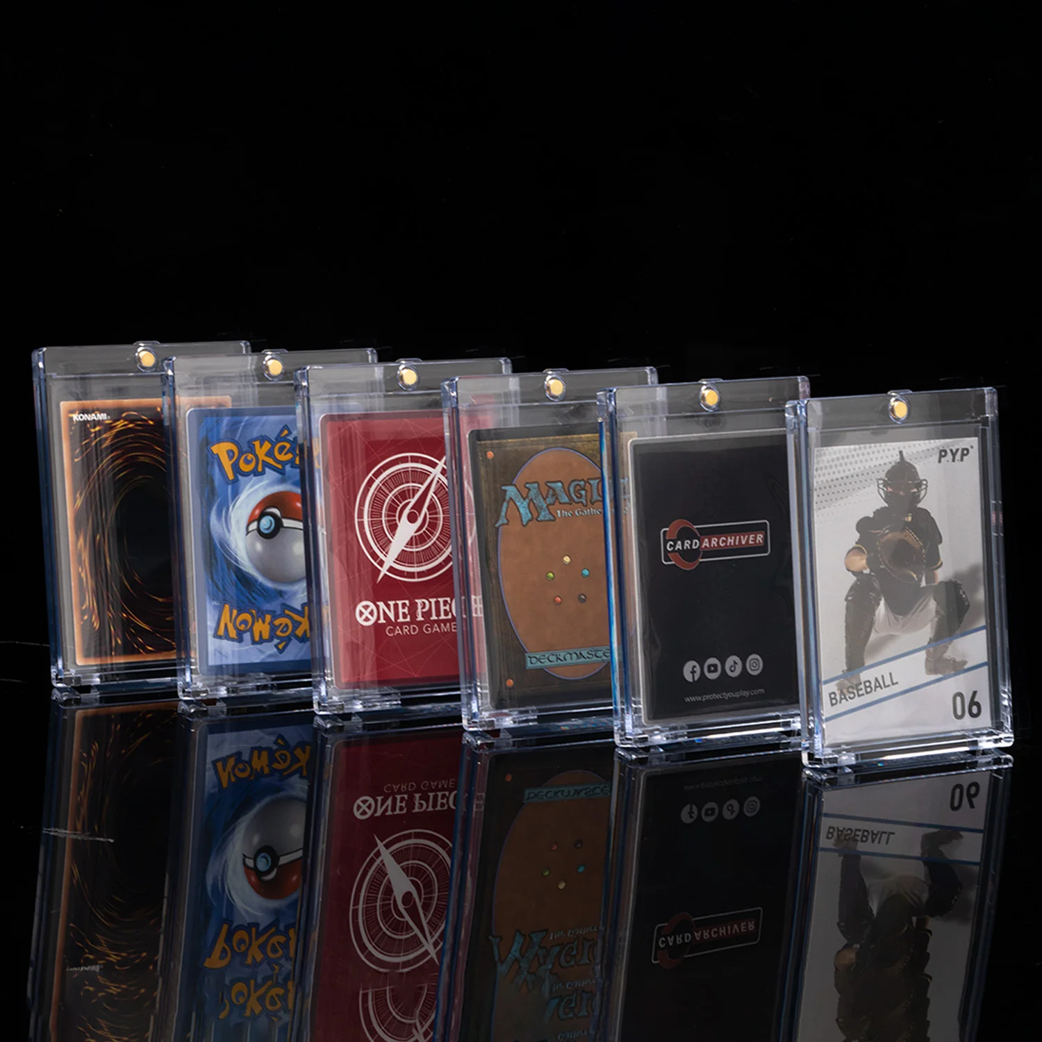 35 55 75 100 130pt Card Armor Magnet Loader Trading Baseball Card Magnetic Holder With Penny Sleeve Sleeved Card Magnetic Holder