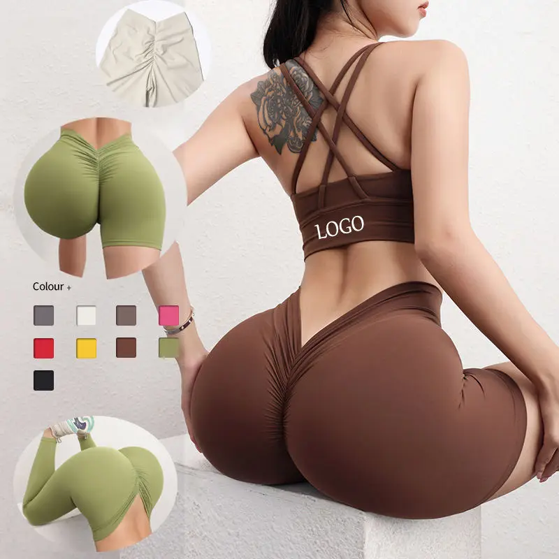 Women Athletic Sets Shockproof Women Sport Bra Breathable Peach butt Leggings Fitness Workout Shorts 3 pcs Yoga Set