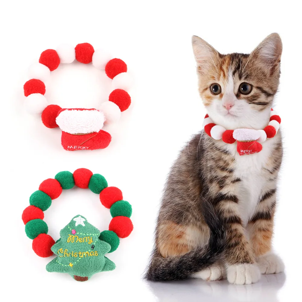 Qbellpet Pet accessories Cat accessories christmas costume clothes dog cat collar holiday decorative