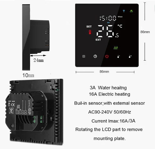 HY608 Wifi Control Heating Room Thermostat Large Digital Display Smart Heating and Water Thermostat Programmable Tuya Smart Home