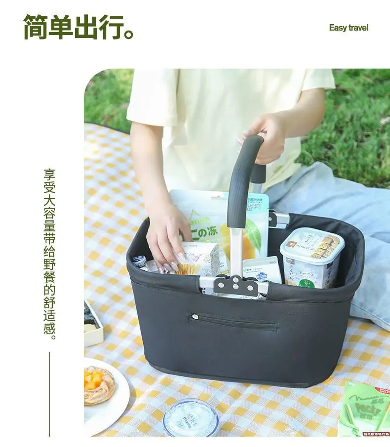 Wholesale Customized Foldable Shopping Handheld Basket Reusable Metal Storage Shopping Baskets