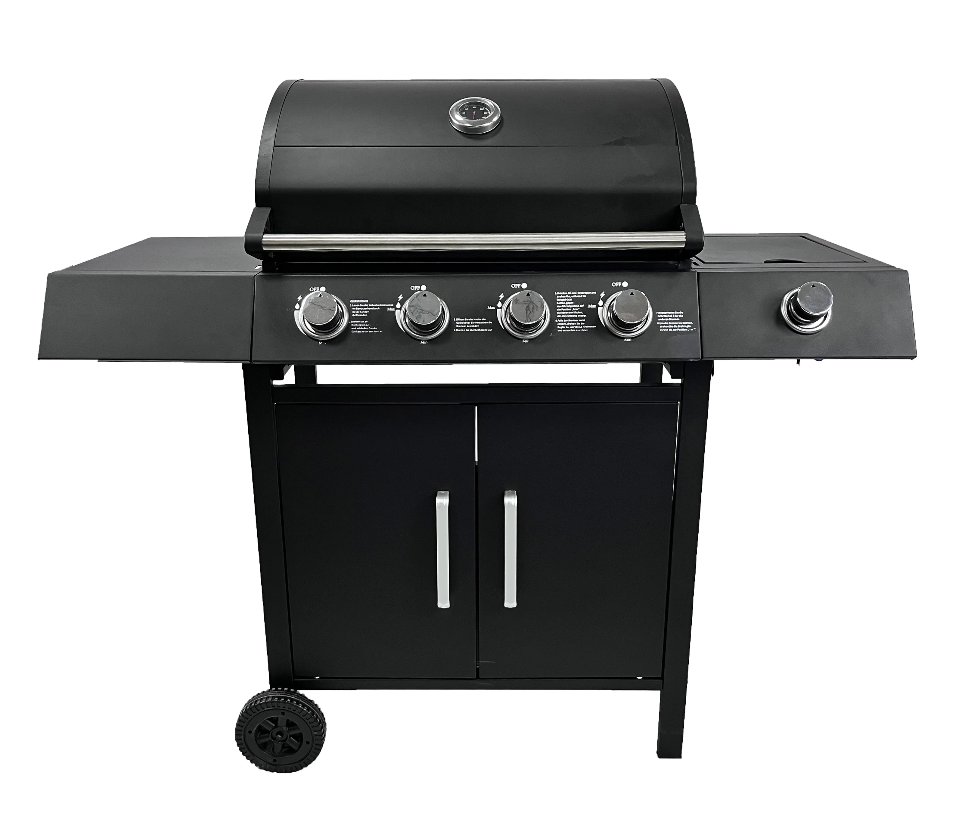 HIgh Quality Outdoor Trolley Square Metal Gas BBQ Grill 4+1 Barbecue Gas Grill