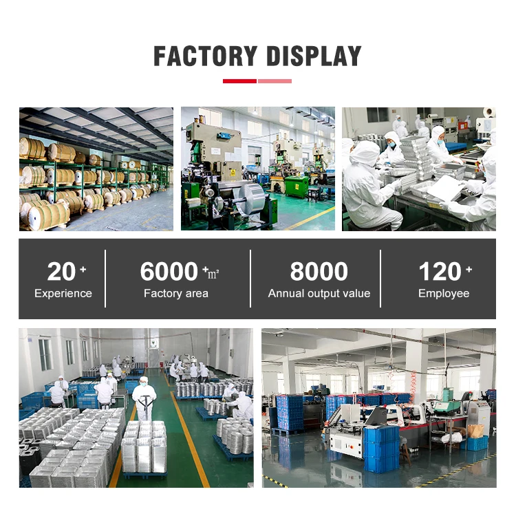 2000ml Good Quality Aluminum Food Container Food Grade Disposable Aluminum Foil Box Round 10 Inch Foil Trays with Lids