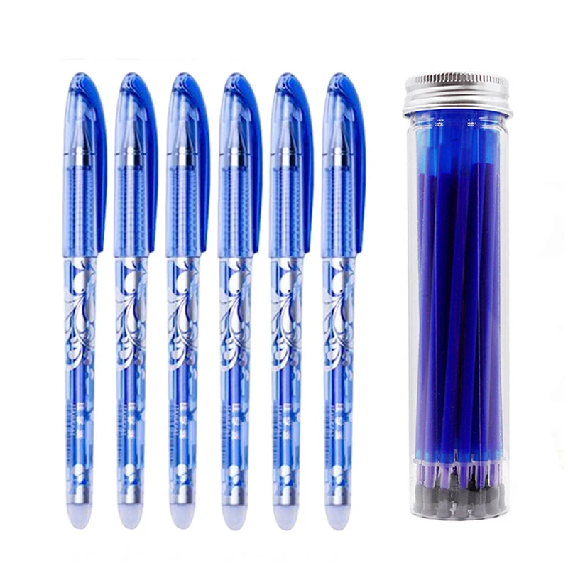 Erasable Gel Pen Blue ink 0.5mm Washable Handle Kawaii Pens Refill Rods for School pen Writing Tools Cute Stationery