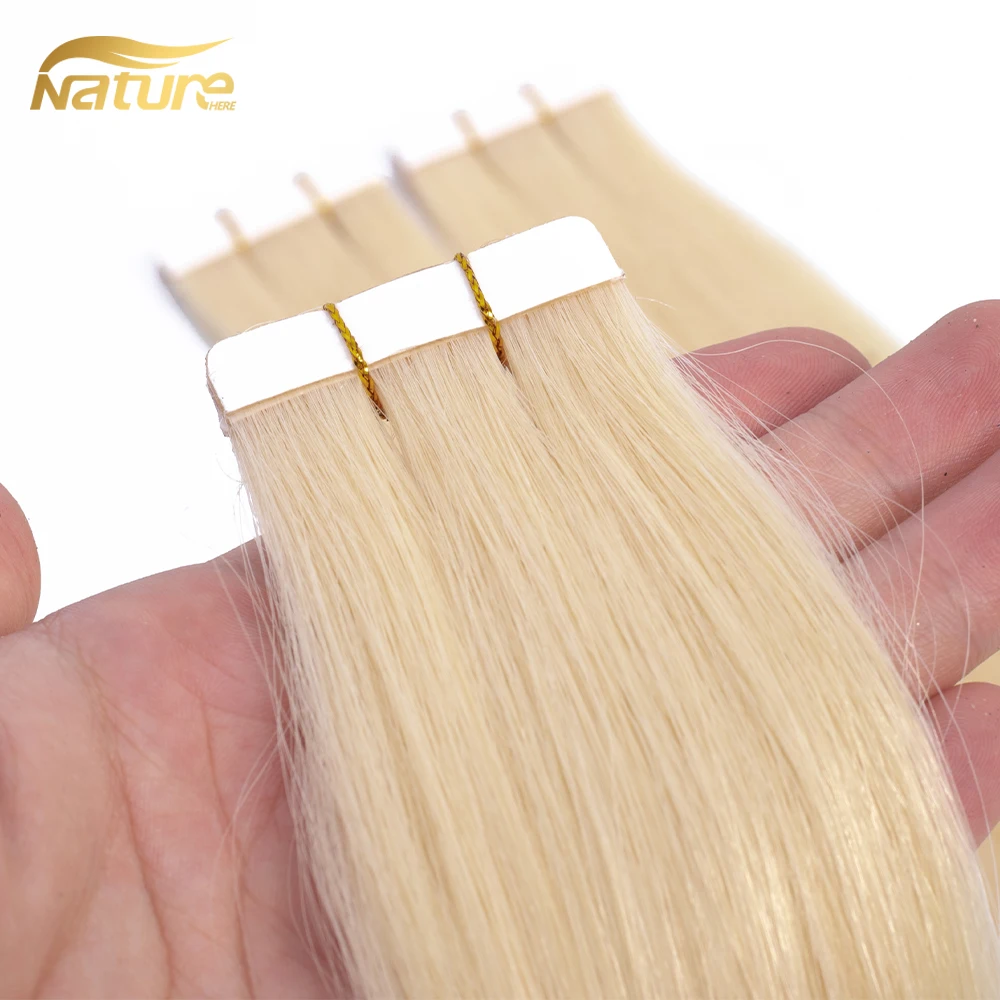  2021 тренд продажи бразильские прямые человеческие волосы лента в волосах двойной вытянутый Экстрим блонд