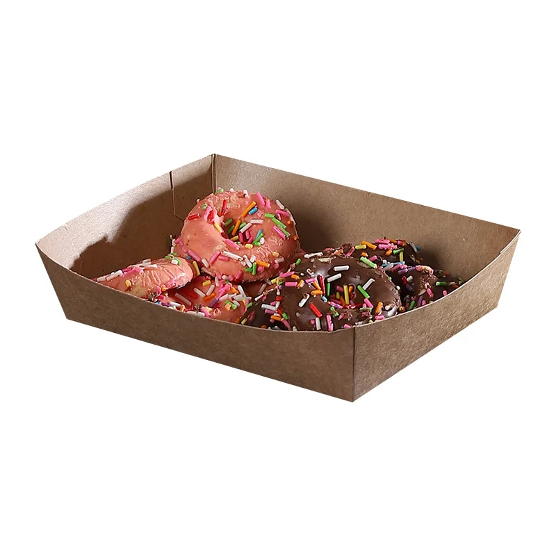 
Yc60083 Disposable packaging paperboard food tray craft paper boat box for take away 