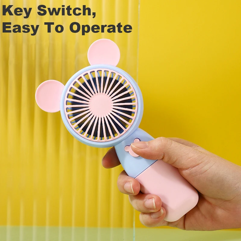 Mini Handheld Fan USB Rechargeable Portable Fan 3 Wind Speeds Can be Phone Stand For Shopping