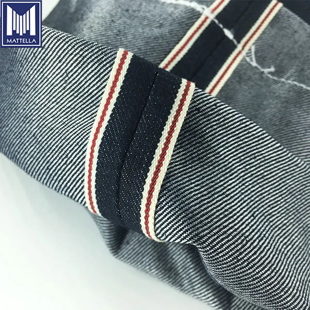Low wholesale price small quantity japanese stretch twill denim fabric selvedge raw denim