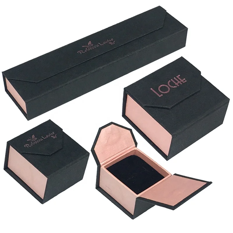 Пользовательский логотип модный дизайн магнитная бумажная коробка для упаковки ювелирных изделий Кольцо Подвеска браслет Подарочная коробка для ювелирных изделий