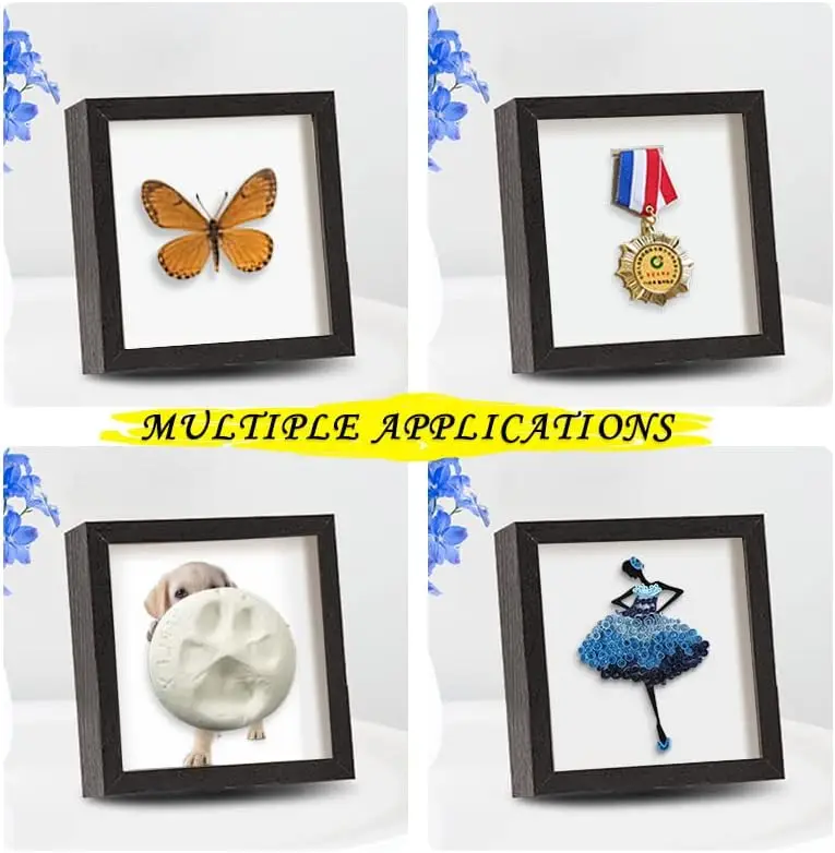 Wholesale Black Wood 3D Deep Picture Shadow Box 5X7 Dry Flower Wooden Box Frame