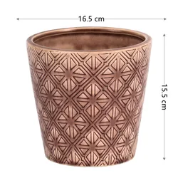 embossed design glazed ceramic planters indoor garden decor planter bonsai pots
