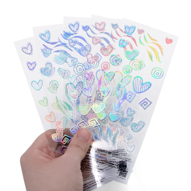 Customised Luxury Waterproof Transparent Hologram Sticker Sheet High Quality Permanent Custom Candle Barcodes Kiss-Cut Design