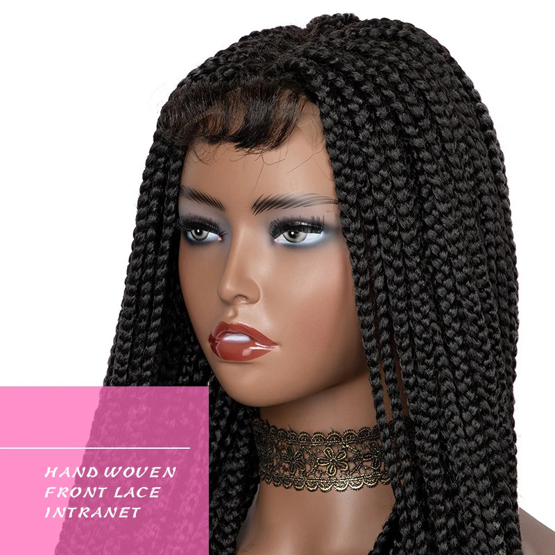 Amazon Foreign Trade Popular 32 inch Three strand Dirty Braid Front Lace Natural Broken Hair Hairpiece