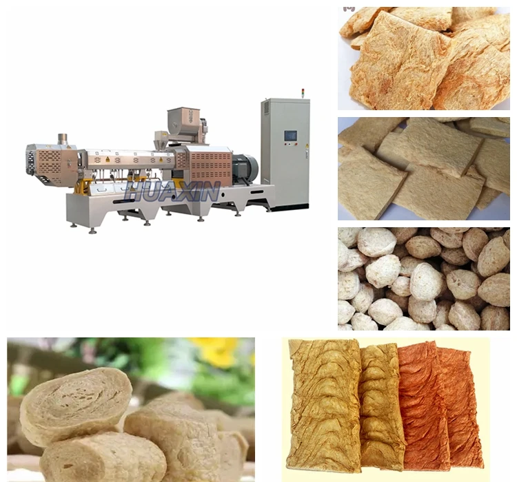 Peanut Textured Vegetable Soybean Protein Nuggets Food Process Making Machine Plant Maker