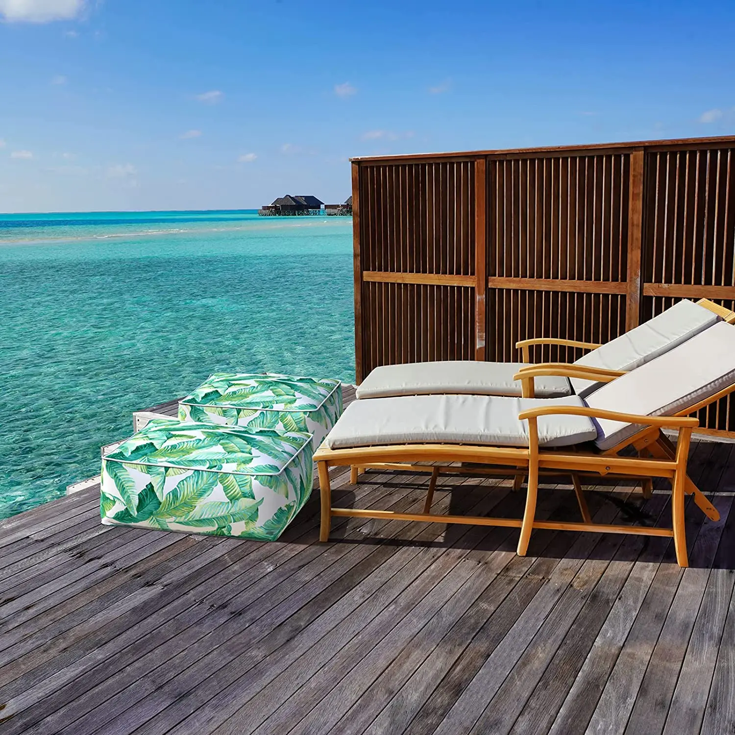 AOYATEX Indoor and Outdoor Square Inflatable Air Ottoman