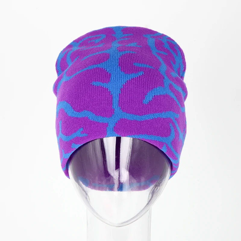 Зимняя вязаная шапка с жаккардовым логотипом