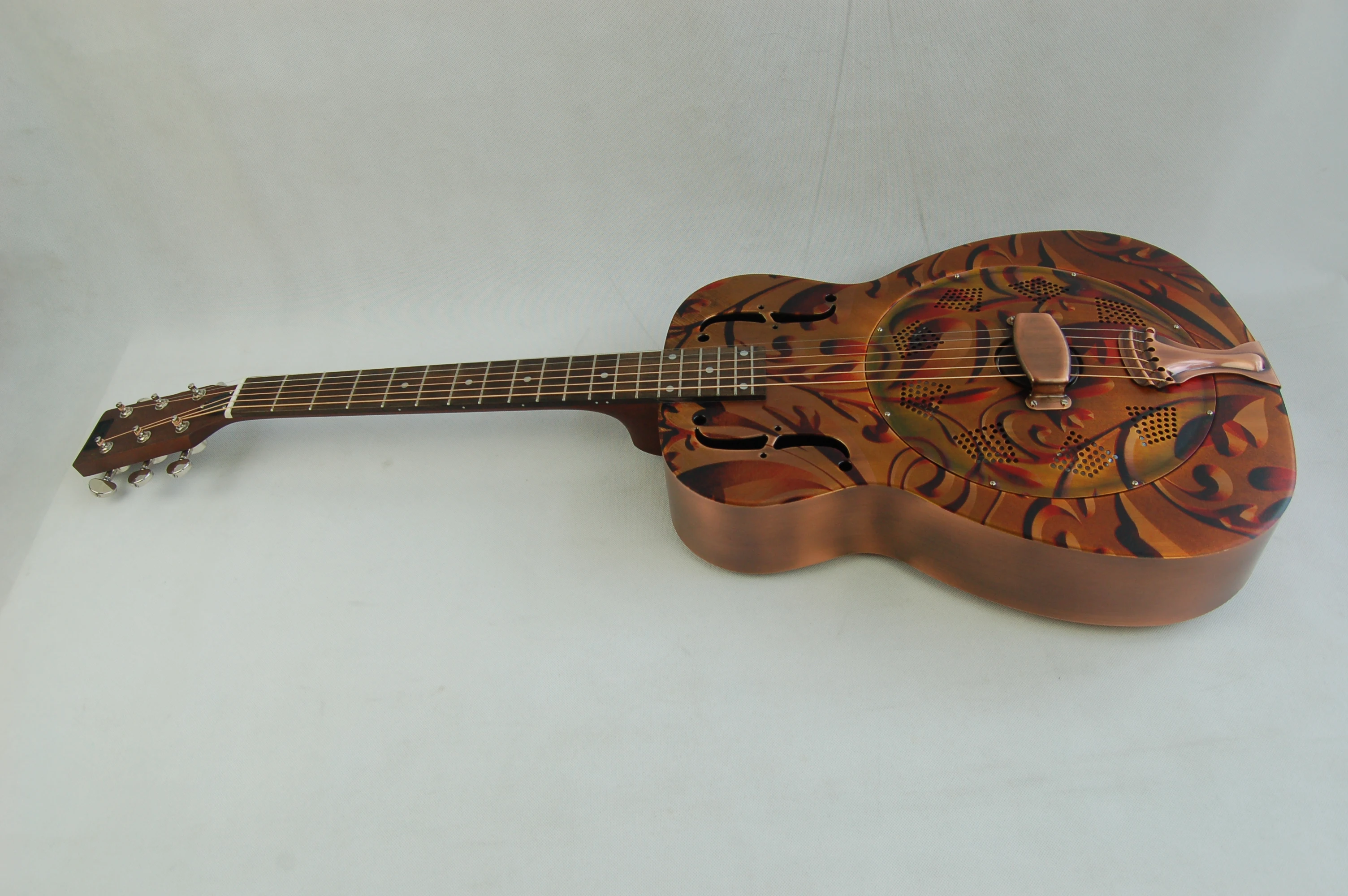 
Kinglos brass resonator with mahogany double neck electric mahogany bass guitar 