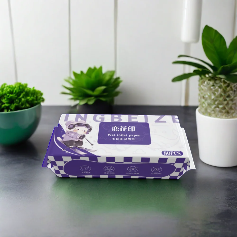 Water-Soluble and Degradable Wet Baby Toilet Paper Flushable Wet Wipes for Cleaning Use