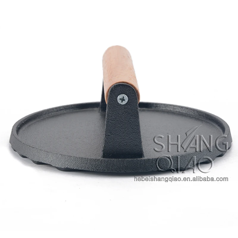 Сверхмощный круглый чугунный гриль пресс для мяса стейка бургеров