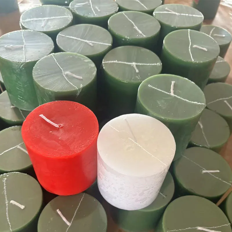 High quality  paraffin wax candles custom multi scents and color pillar smokeless candles for wedding Birthday