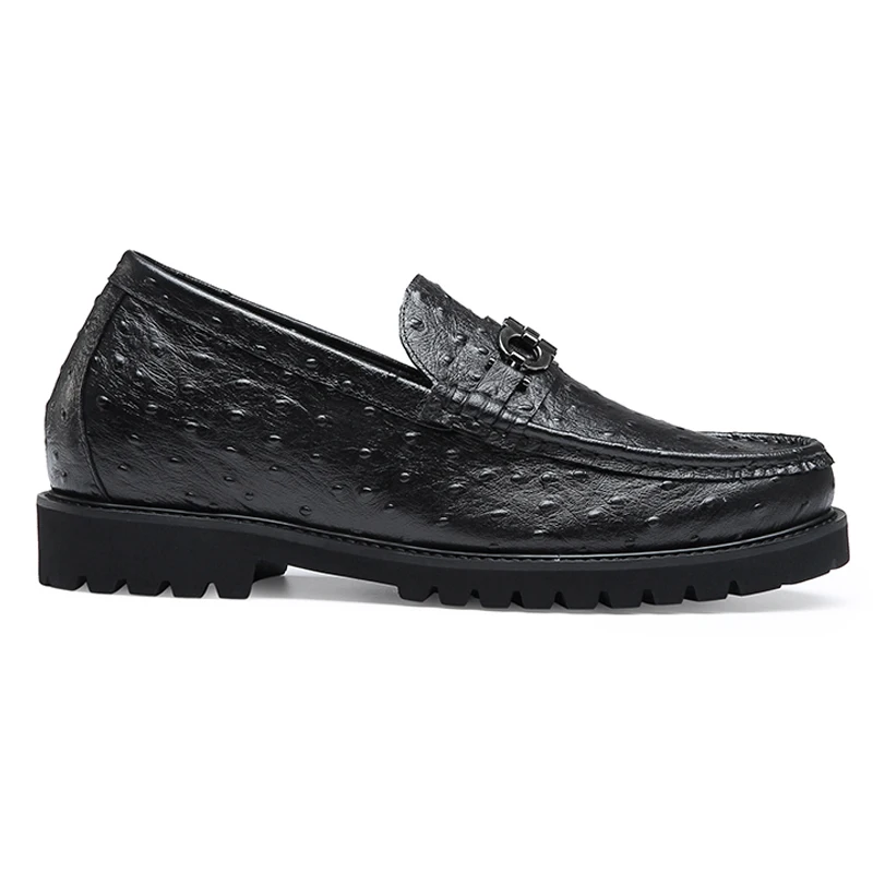 Hot sale handmade genuine leather height increasing men business casual loafer shoes