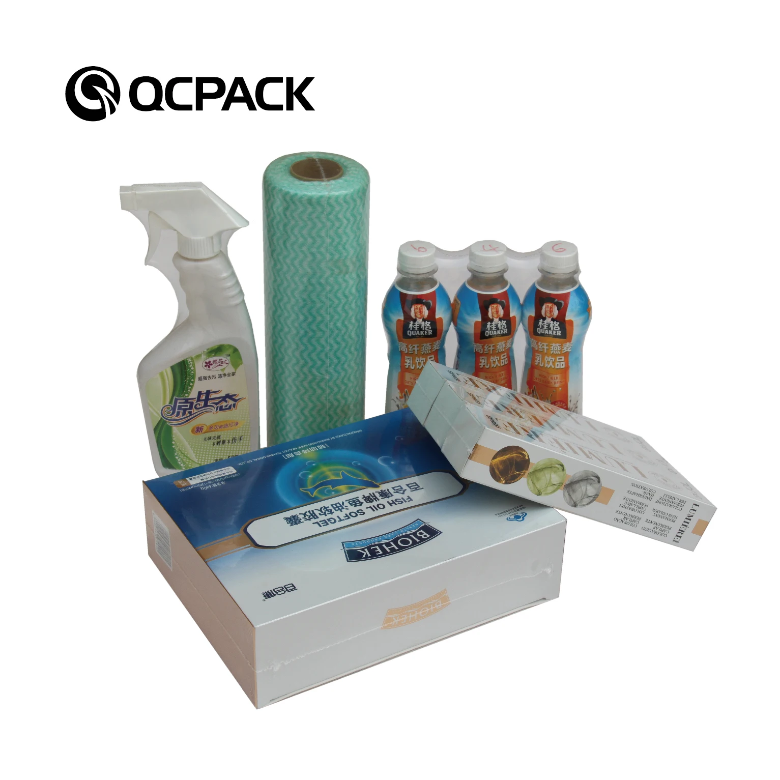 Qcpack прерывистого движения высокоскоростная машина для упаковки в термоусадочную пленку книг