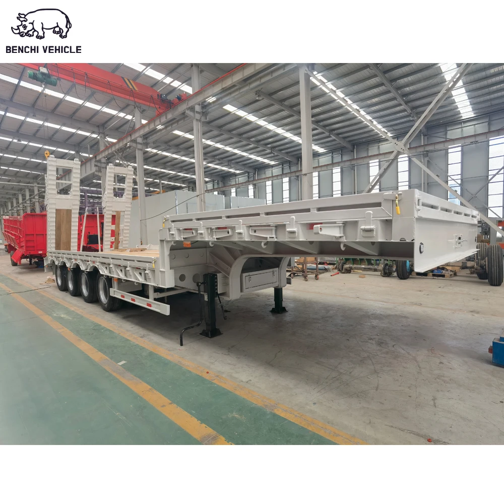 4 Axles 60/80/100 Tons Lowbed Semi Trailer/Low Bed Truck Semi Trailer/Lowboy Trailer