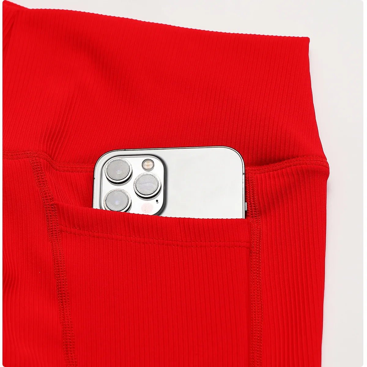 High Waist V Cut Workout Seamless Shorts Pockets for Women