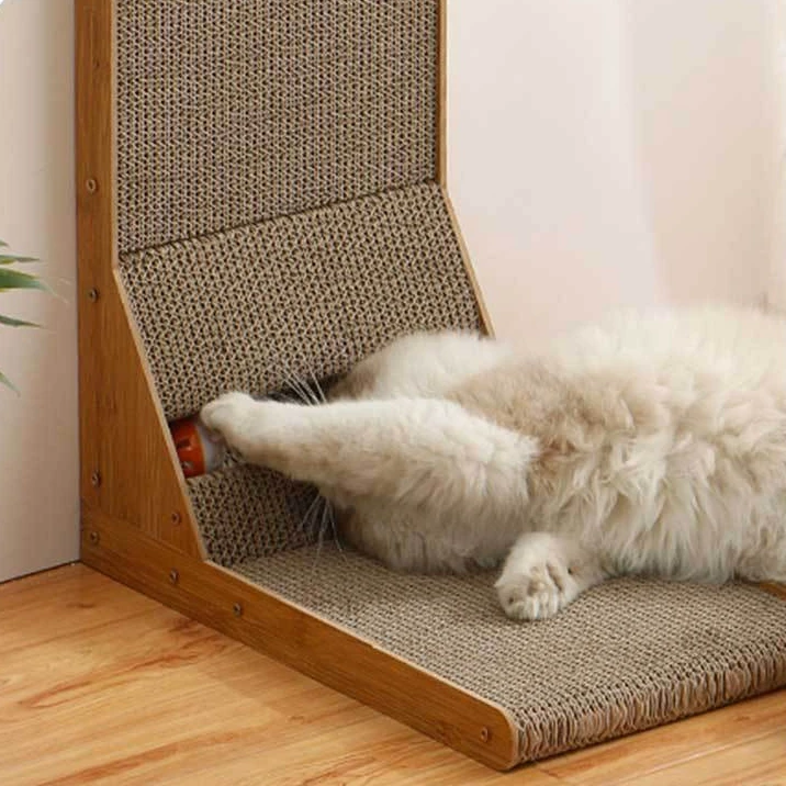 JOYSING Hot Selling Cat Scratcher L Shape Cat Scratch Pad Wall Mounted Cat Scratching Cardboard