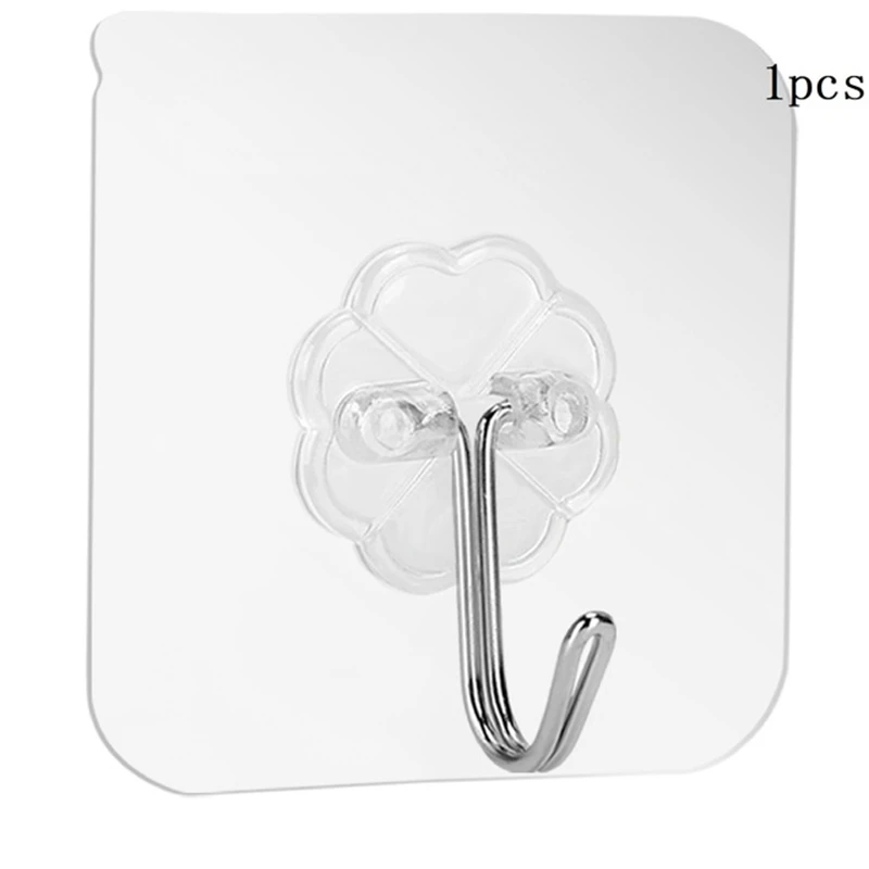 Transparent Strong Self Adhesive Door Suction Heavy Load Rack Cup Sucker Wall Hangers Hooks for Kitchen Bathroom