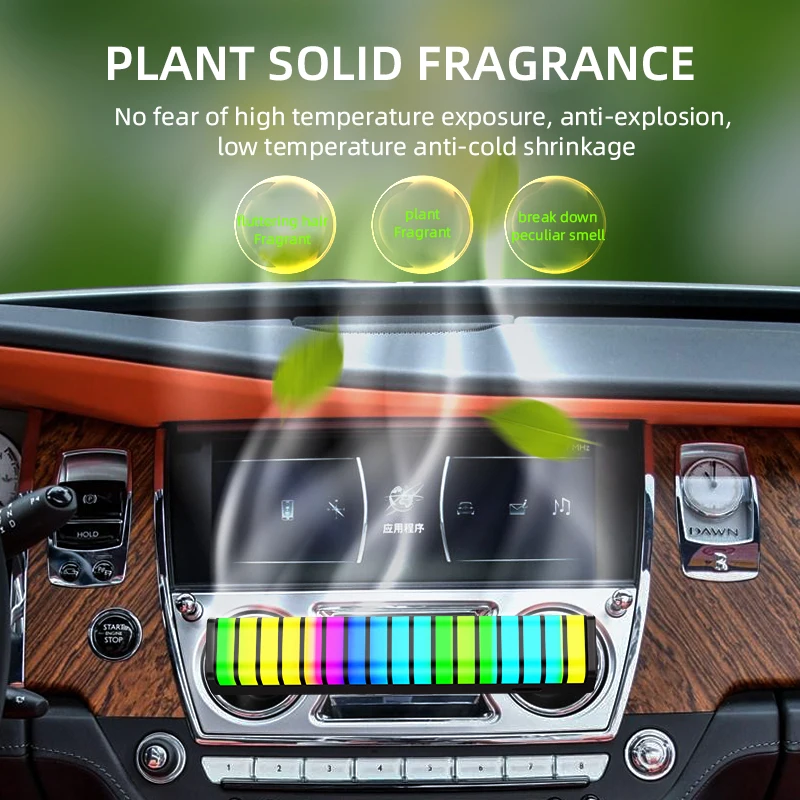 Smart  RGB Radio Voice Control Led Desktop Atmosphere Pickup Music Rhythm Recognition Light Bar For Car Air Outlet