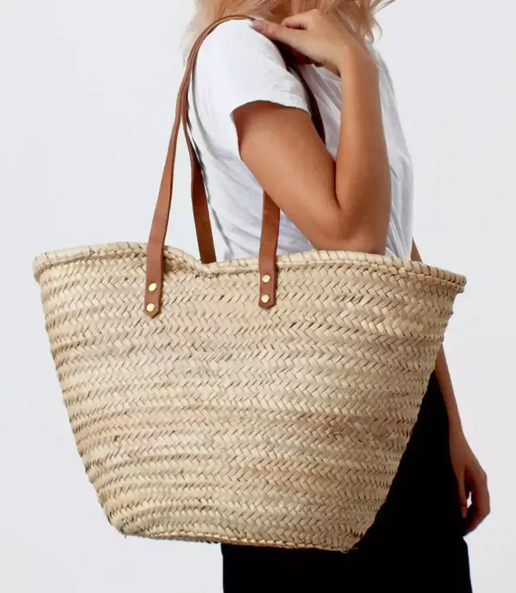 Ladies shoulder Hand Bags Fashion Popular Woven Handbags Girls Shopping French Straw Basket Beach Bag