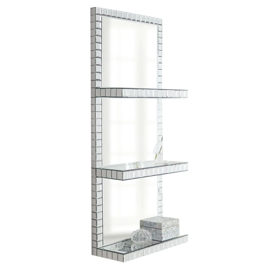 High Quality Selling Mirror Shelf 3 Tier Hanging Wall Shelf Mirror Living Room Display Shelf