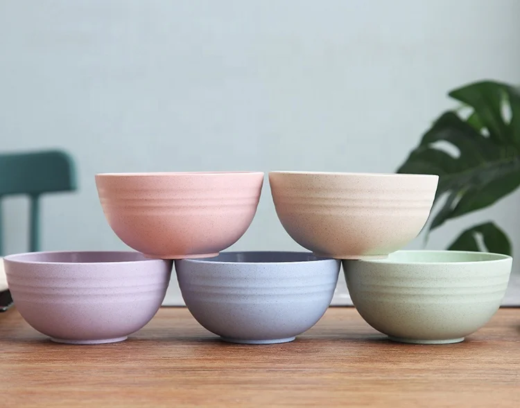 Wheat straw fiber bowl Degradable reusable materials Eco-friendly creative Instant Noodle Bowls soup bowls