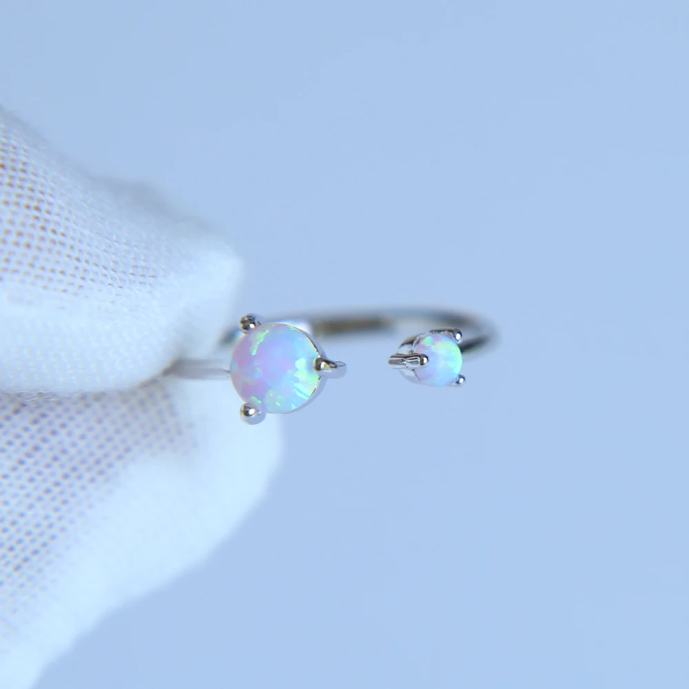 Top Quality 5A CZ White Fire Opal Stone Ring Gold Plated Adjust Open Cz Rings Women Ladies Finger Thin Delicate Ring