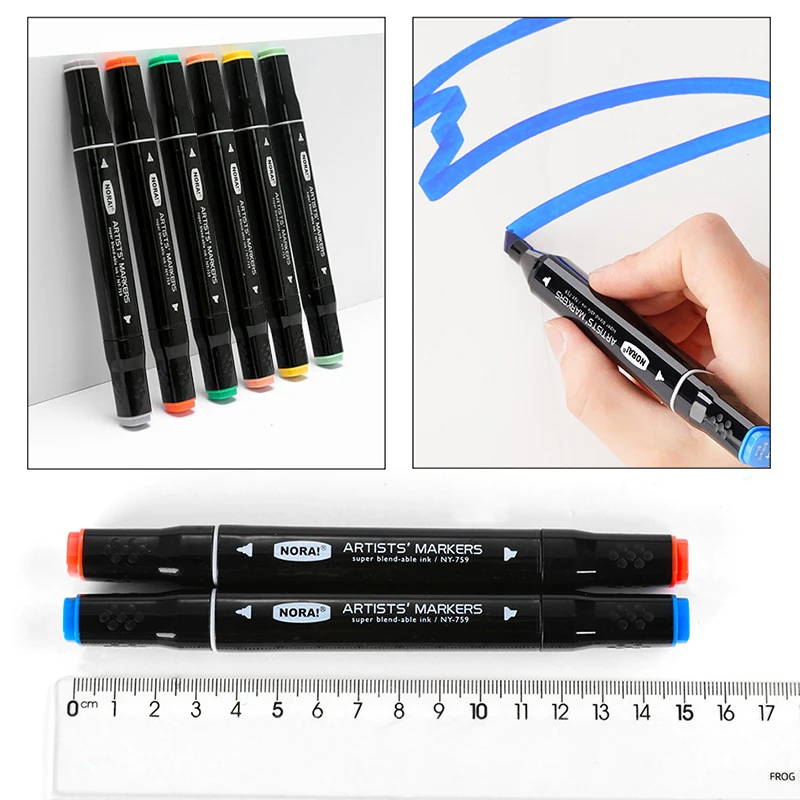 2024 168 Colors Accept Custom Design Dual Tips Alcohol Based Art Marker Pen Hard Tip Rigid Tip