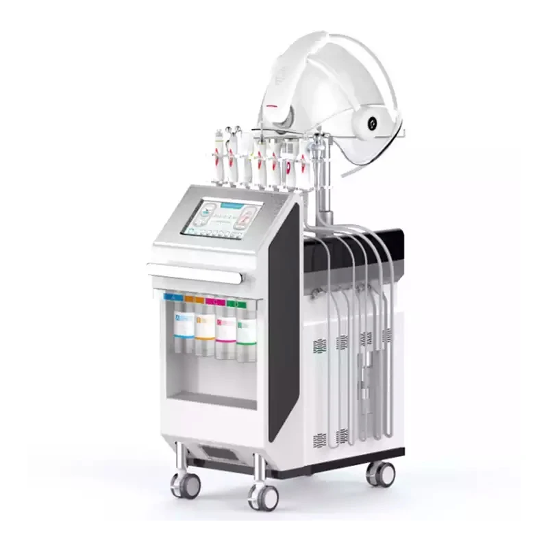 9 in 1 dermabrasion h2o2 small bubble water oxygen pdt led light therapy Ultrasonic Skin Cleanser