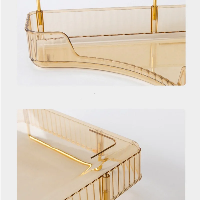 2024 hot selling new non perforated bathroom home desktop cosmetics storage box washbasin skincare triangle sorting rack