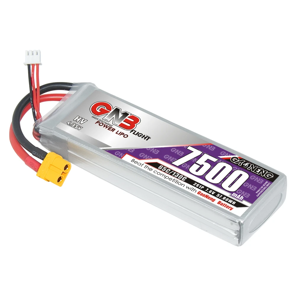 GNB GAONENG LiHV 7500mAh 2S 7 6 V 65C 130C XT60 RC LiPo Аккумулятор автомобильный Дрон для самолета Мультикоптер лодки