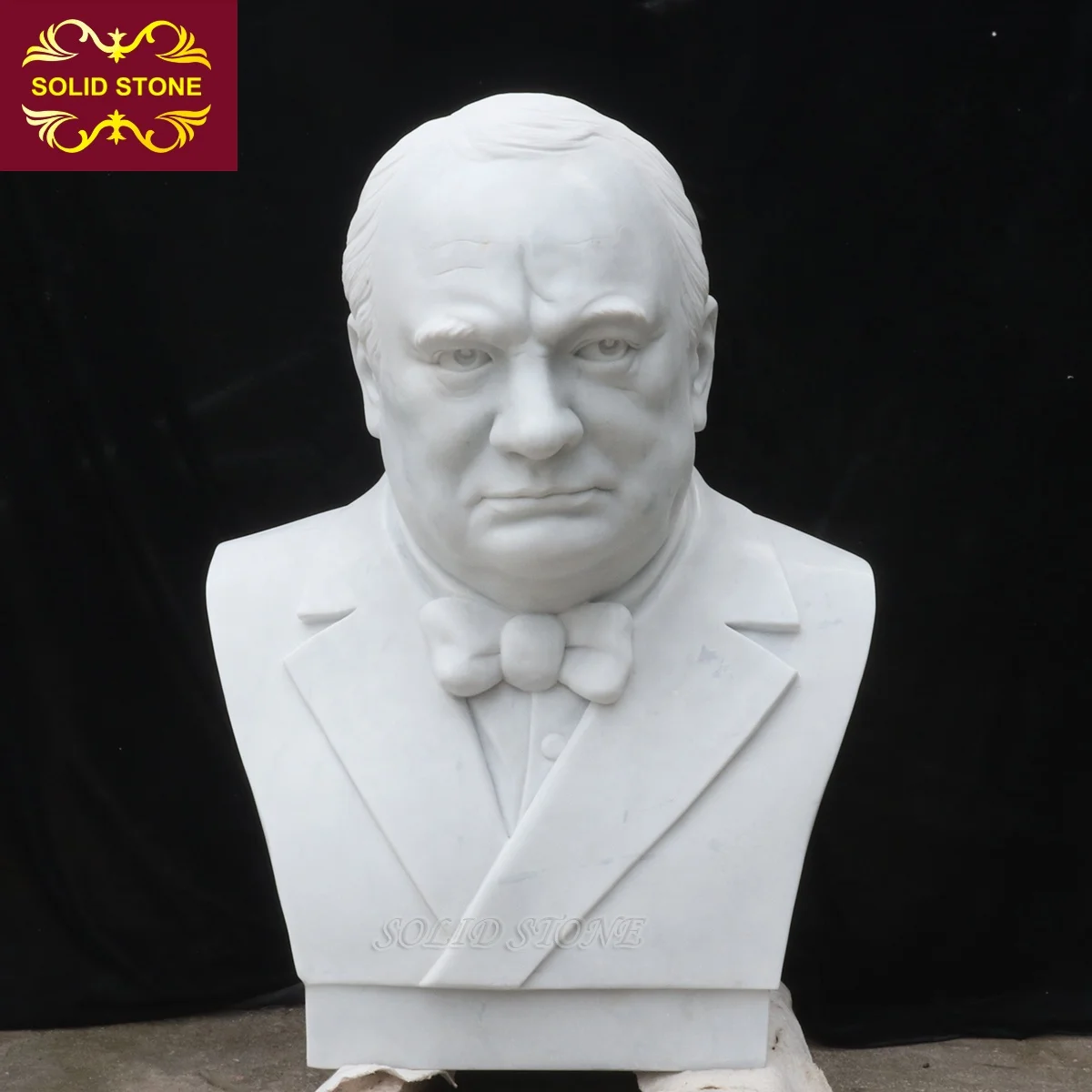 Сделанная на заказ белая мраморная статуя Winston с изображением головы Черчилля