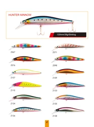 High Carbon Steel Brand Treble Hook 3D Eye 130mm Hard Fishing Hunter Minnow