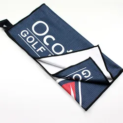 Caddie towel sublimation printed golf towel microfiber waffle towel